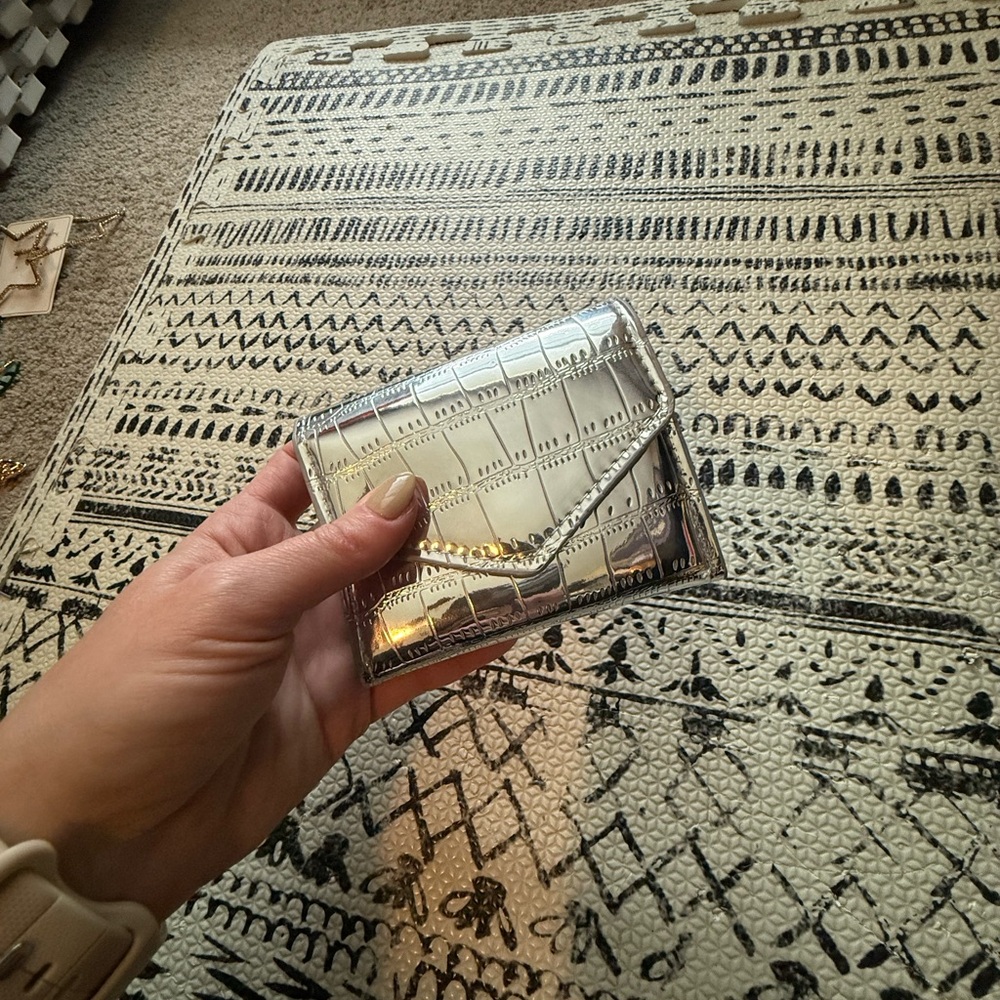 Metallic Silver envelope wallet